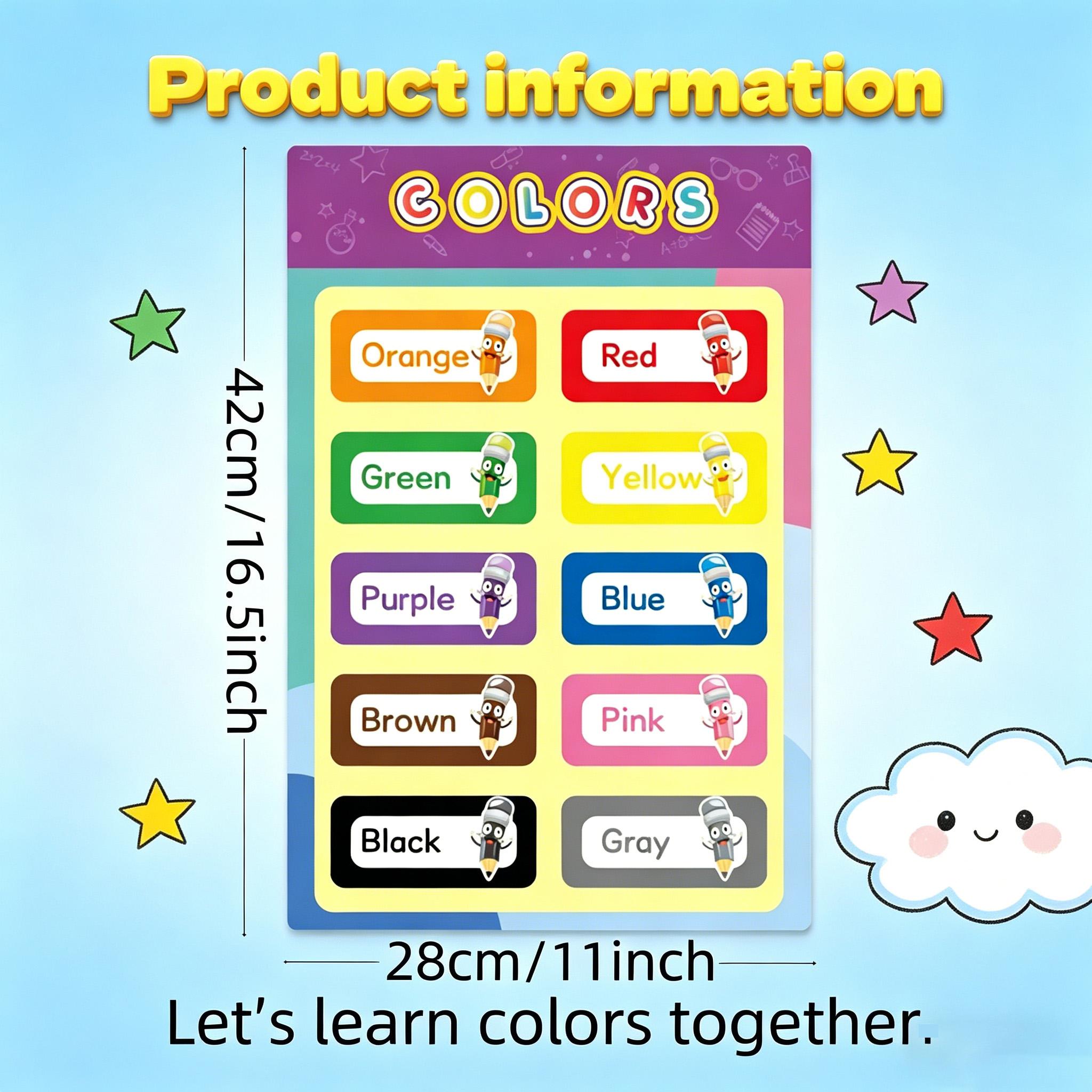 16 PCS Educational Posters for - Kids Educational - Alphabet Numbers & More recension och pris