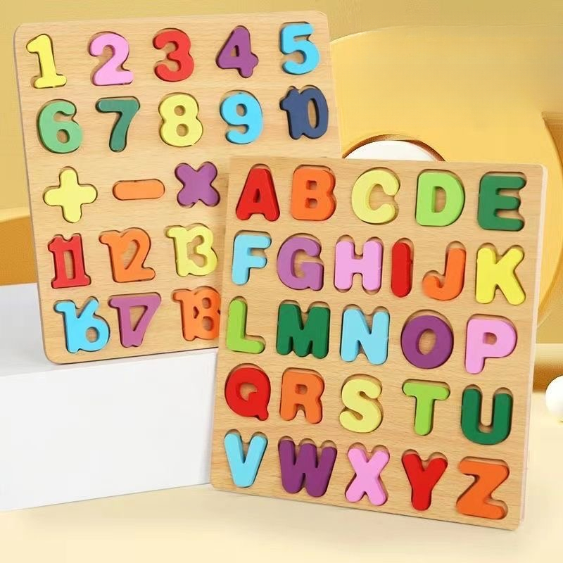 Wooden Alphabet Puzzle Board N - Kids Educational - Alphabet Numbers & More recension och pris