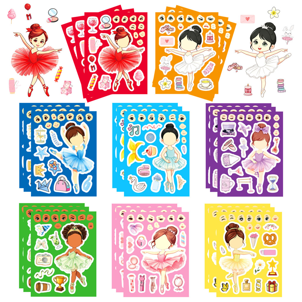 8Sheets Ballet Girl Make Face  - Kids Education Store recension och pris